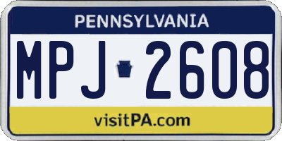 PA license plate MPJ2608