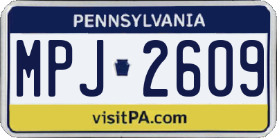 PA license plate MPJ2609