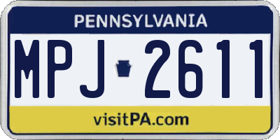 PA license plate MPJ2611