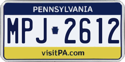 PA license plate MPJ2612