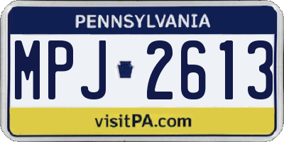 PA license plate MPJ2613