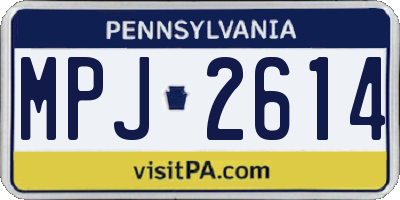 PA license plate MPJ2614