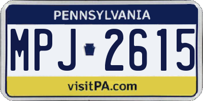 PA license plate MPJ2615