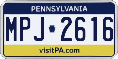 PA license plate MPJ2616