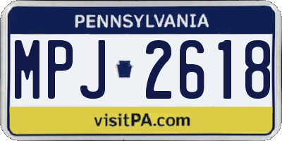 PA license plate MPJ2618