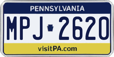 PA license plate MPJ2620