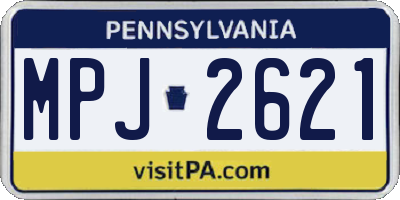 PA license plate MPJ2621