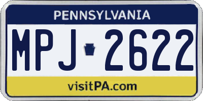 PA license plate MPJ2622