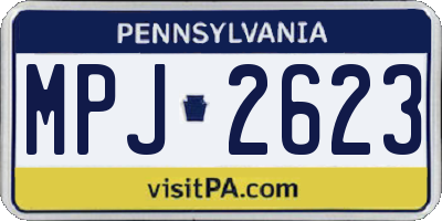 PA license plate MPJ2623