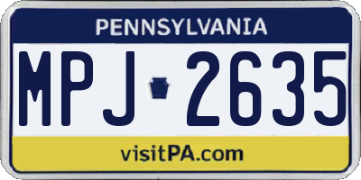 PA license plate MPJ2635