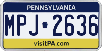 PA license plate MPJ2636