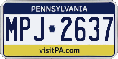 PA license plate MPJ2637