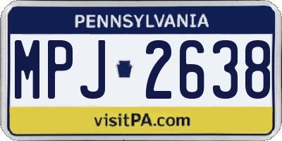 PA license plate MPJ2638