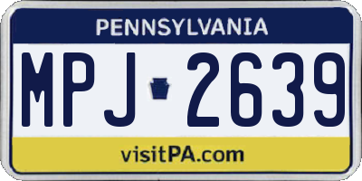 PA license plate MPJ2639