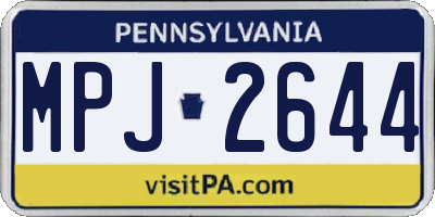 PA license plate MPJ2644