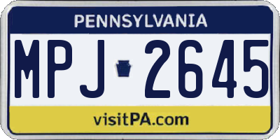 PA license plate MPJ2645