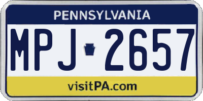 PA license plate MPJ2657