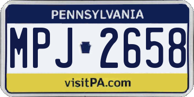 PA license plate MPJ2658