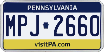 PA license plate MPJ2660