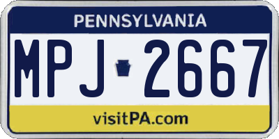 PA license plate MPJ2667