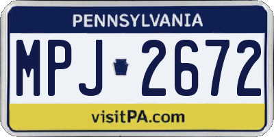 PA license plate MPJ2672