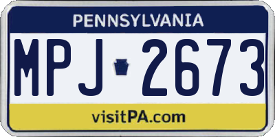 PA license plate MPJ2673