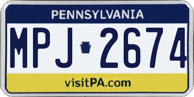 PA license plate MPJ2674