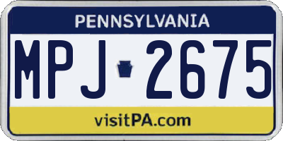 PA license plate MPJ2675