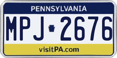 PA license plate MPJ2676