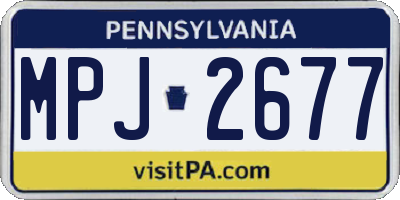 PA license plate MPJ2677