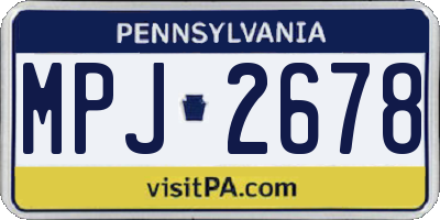 PA license plate MPJ2678