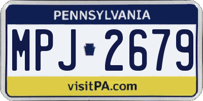 PA license plate MPJ2679