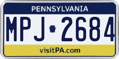 PA license plate MPJ2684