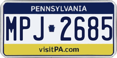 PA license plate MPJ2685