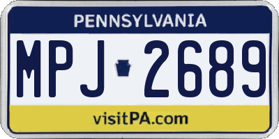 PA license plate MPJ2689