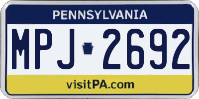 PA license plate MPJ2692