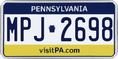 PA license plate MPJ2698