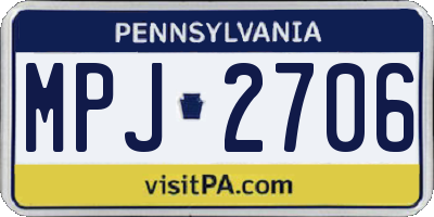 PA license plate MPJ2706