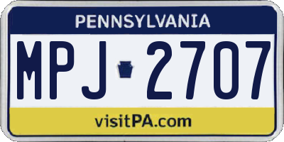 PA license plate MPJ2707