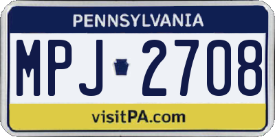 PA license plate MPJ2708