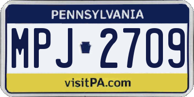 PA license plate MPJ2709