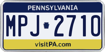 PA license plate MPJ2710