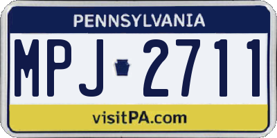 PA license plate MPJ2711