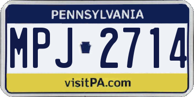 PA license plate MPJ2714