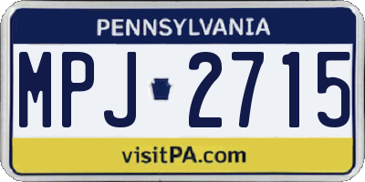 PA license plate MPJ2715