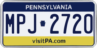 PA license plate MPJ2720