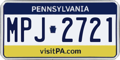 PA license plate MPJ2721