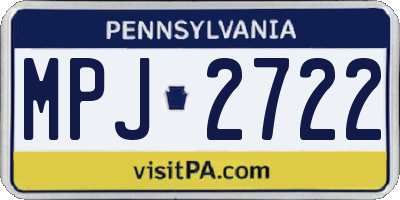 PA license plate MPJ2722