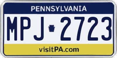 PA license plate MPJ2723