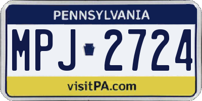 PA license plate MPJ2724